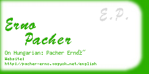 erno pacher business card